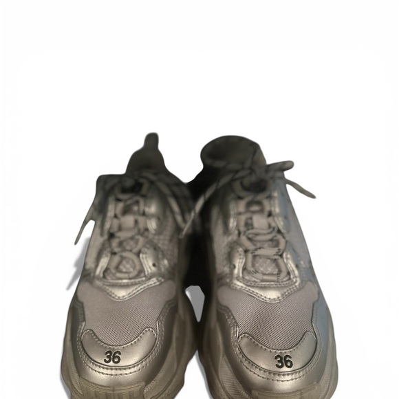 Balenciaga Triple S Sneakers in Metallic Silver - Picture 6 of 8